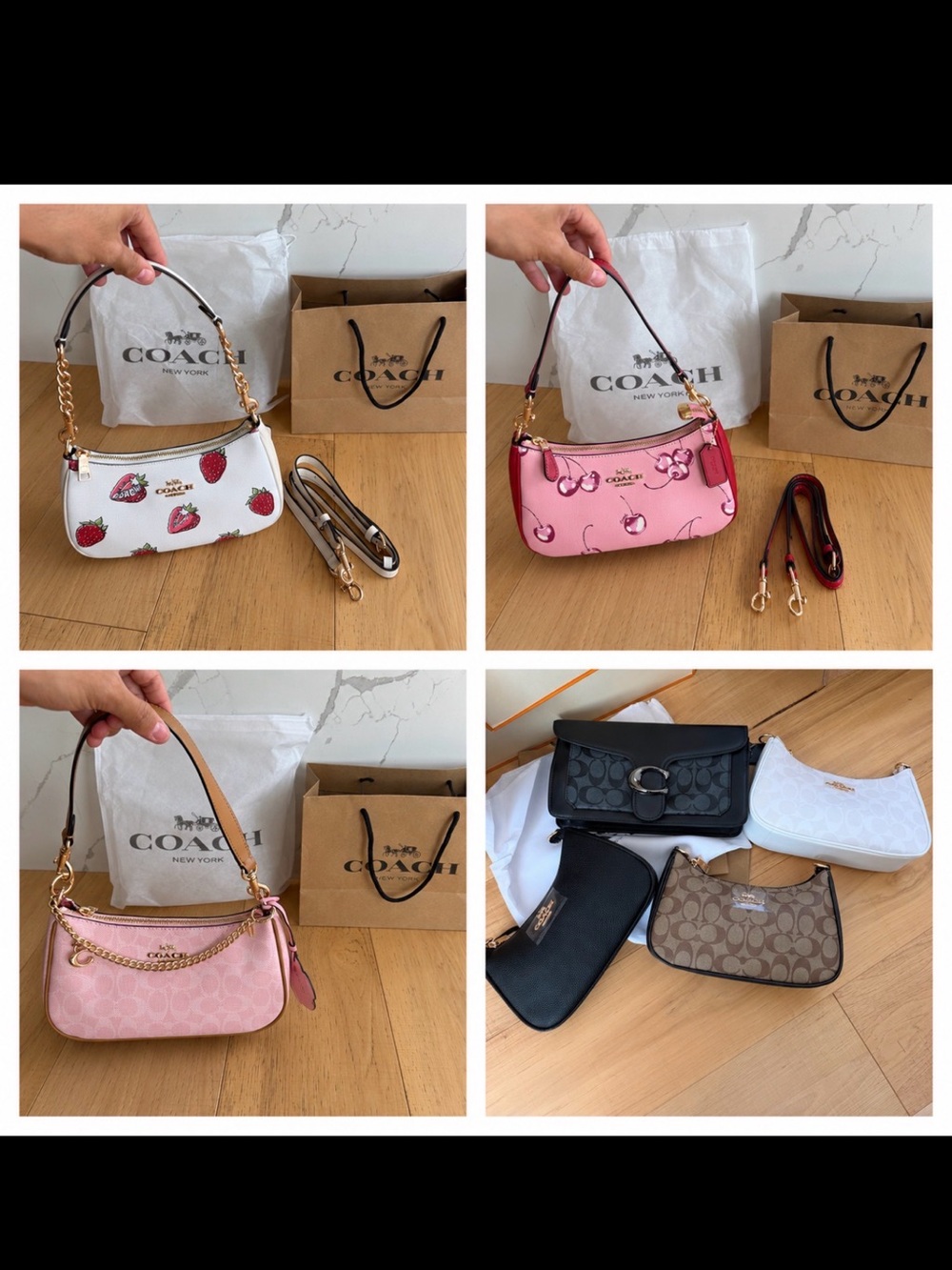 Coach Mixed Mini Shoulder Bag Lot — Pink, White, Black, Brown